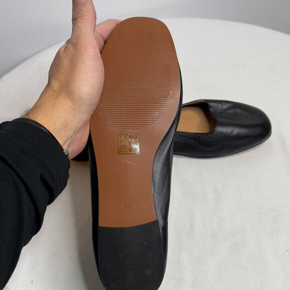 Madewell $98 The Greta Ballet Flat in Black Size 8.5 NN044 Leather #86 - Picture 11 of 13